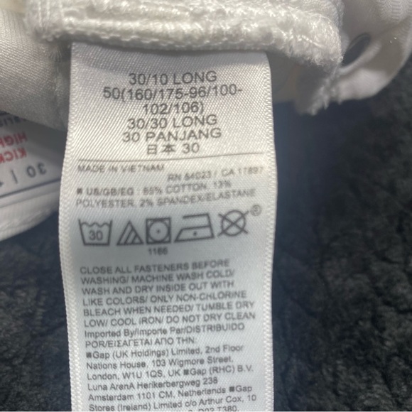 GAP White Kick Fit High Rise Jeans Raw Hem W 30/10L CASUAL SUMMER BEACH - Picture 11 of 11